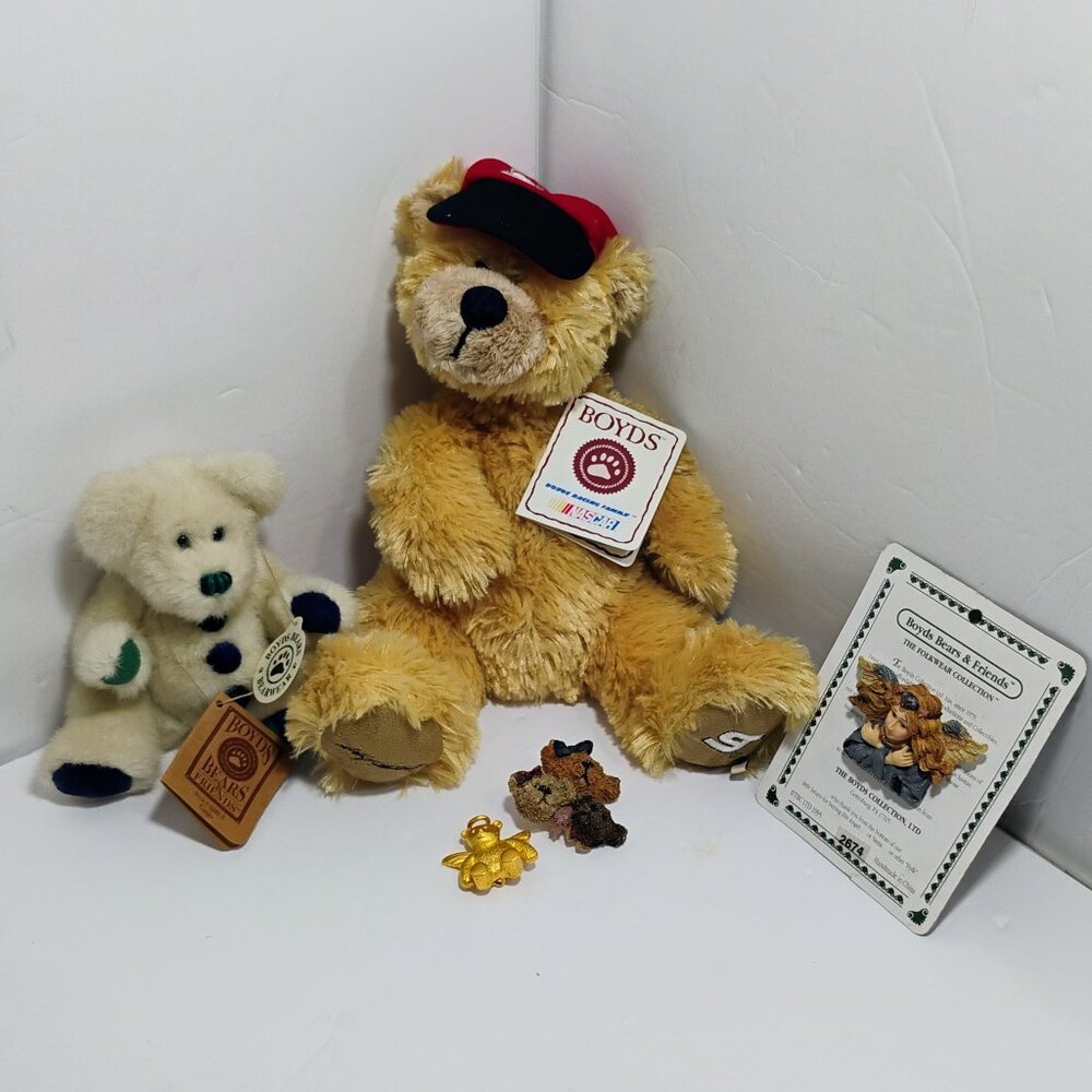 NWT Boyds Bears Collectible Lot Nascar Bear Angel + 2 Pins -Total Lot 5 - Picture 2 of 10